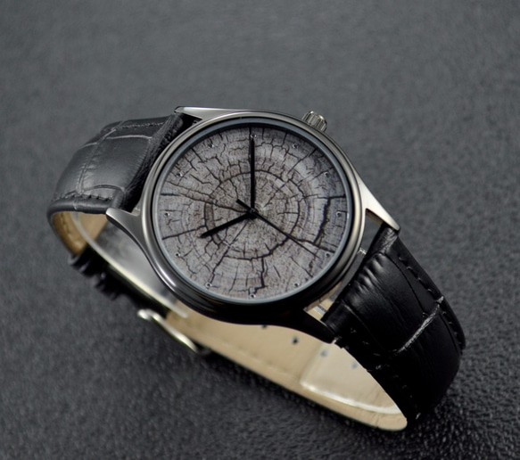 年輪手錶 黑色 中性設計 全球免運 第4張的照片