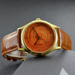 年輪手錶 金色 中性設計 全球免運 第4張的照片