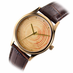 年輪手錶 啡色 中性設計 全球免運 第2張的照片