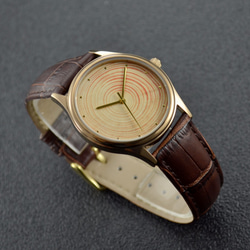 年輪手錶 啡色 中性設計 全球免運 第5張的照片
