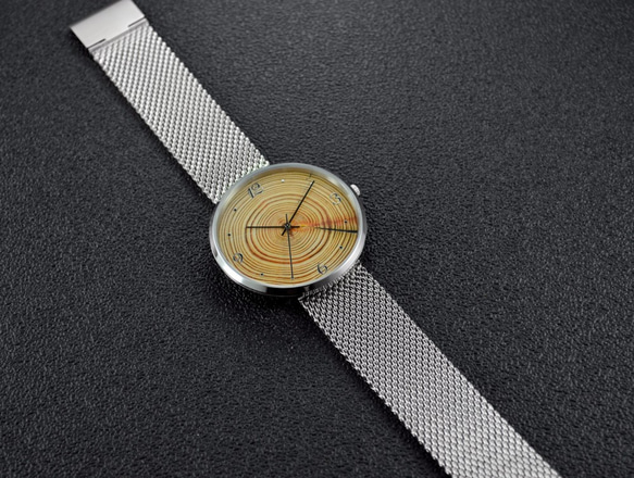 年輪手錶 大裝 配織網鋼帶 中性設計 全球免運 第5張的照片