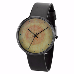 年輪手錶 大裝 黑色 中性設計 全球免運 第1張的照片