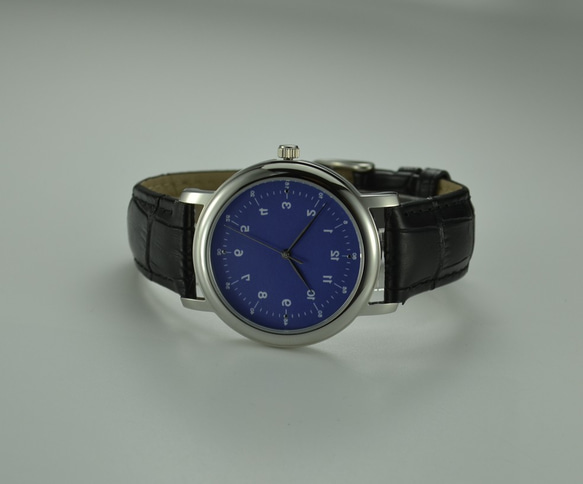 逆時針手錶 優雅小數字 藍面 - 中性 - 全球免運 第3張的照片