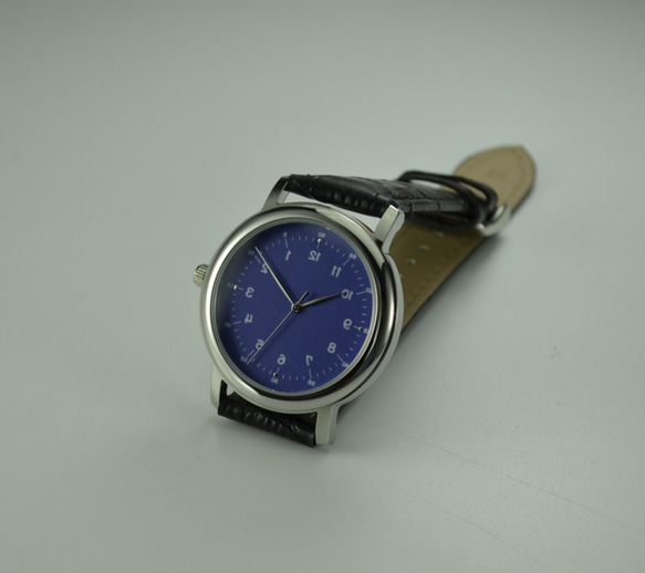 逆時針手錶 優雅小數字 藍面 - 中性 - 全球免運 第4張的照片