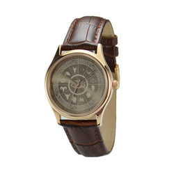 12星座盤手錶  (太陽紋) 玫瑰金 - 中性 - 全球免運費 第1張的照片