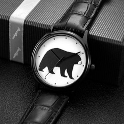 動物 (黑熊) 插畫手錶 黑色 中性設計 全球免運 第5張的照片