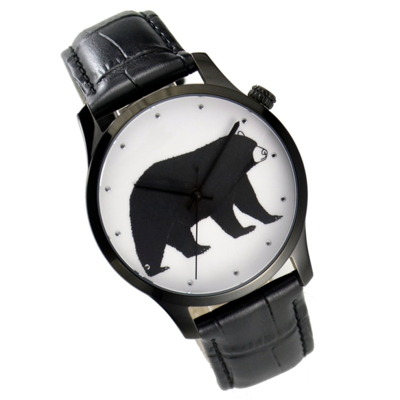 動物 (黑熊) 插畫手錶 大裝 中性設計 全球免運 第6張的照片