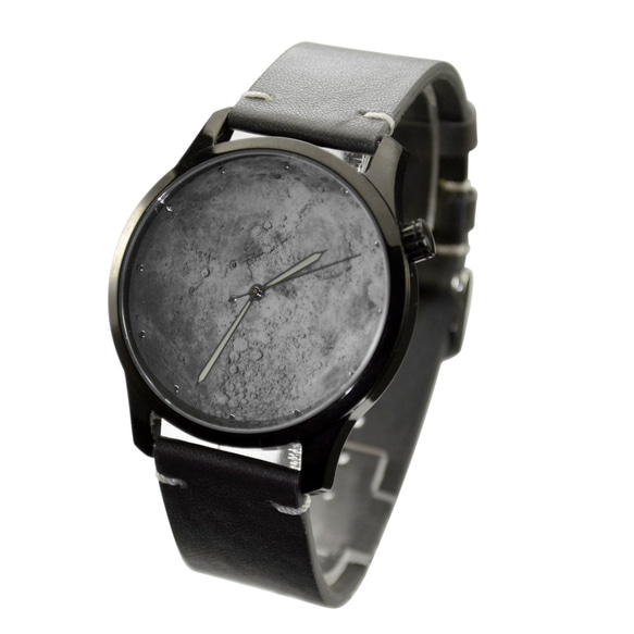 灰色月球手錶 黑殼 - 大裝 - 全球免運 第2張的照片
