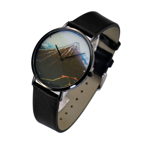 名前のない浮世絵時計（山下ホワイトレイン）薄型デザイングローバル送料無料 2枚目の画像