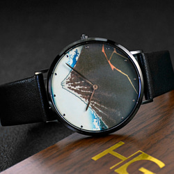 名前のない浮世絵時計（山下ホワイトレイン）薄型デザイングローバル送料無料 3枚目の画像