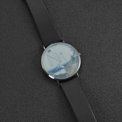 名前のない浮世絵時計（江都駿河町にある三井のスケッチ3枚）薄型デザインで世界中に送料無料 4枚目の画像