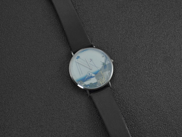 名前のない浮世絵時計（江都駿河町にある三井のスケッチ3枚）薄型デザインで世界中に送料無料 4枚目の画像