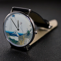 名前のない浮世絵時計（江都駿河町にある三井のスケッチ3枚）薄型デザインで世界中に送料無料 5枚目の画像