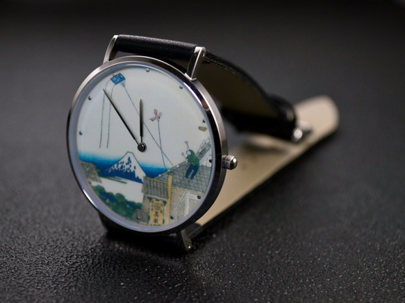 名前のない浮世絵時計（江都駿河町にある三井のスケッチ3枚）薄型デザインで世界中に送料無料 5枚目の画像