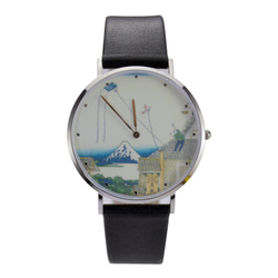 名前のない浮世絵時計（江都駿河町にある三井のスケッチ3枚）薄型デザインで世界中に送料無料 6枚目の画像