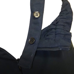 再販黒のサスペンダー付きロングスカート  ポリエステル素材 ハイウエスト 4枚目の画像
