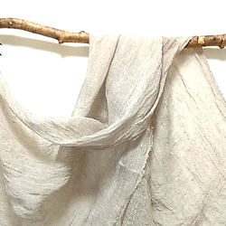 再再販軽やかリネンのスカーフ  ナチュラルカラー(ベージュ) 2枚目の画像