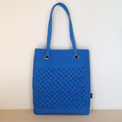 スモッキングトート０３・ブルー＊受注制作 1枚目の画像