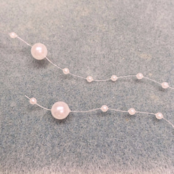 【２本セット】ビーズガーランド　パールガーランド　ホワイト（パール風約3mm＋8mm）　追加購入割引 4枚目の画像