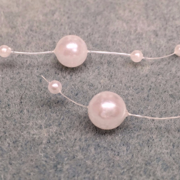 【２本セット】ビーズガーランド　パールガーランド　ホワイト（パール風約3mm＋8mm）　追加購入割引 5枚目の画像