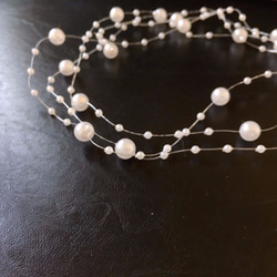 【２本セット】ビーズガーランド　パールガーランド　ホワイト（パール風約3mm＋8mm）　追加購入割引 6枚目の画像