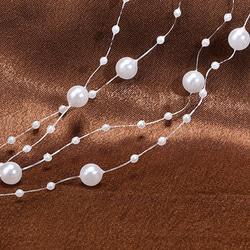 【２本セット】ビーズガーランド　パールガーランド　ホワイト（パール風約3mm＋8mm）　追加購入割引 7枚目の画像