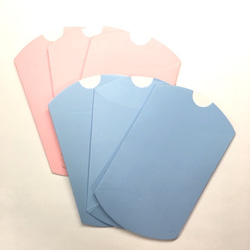 【6枚セット：水色とピンク色各３枚】 ピローボックス　(厚さ 3cm 未満　定形外郵便　規格内）　 1枚目の画像