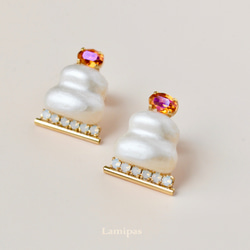 グレープアゲートピアス1組 K18 ピアス（スタッド・一粒） makekaz