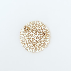 "tusbu-tsubu" gold brooch with peal beads 第3張的照片