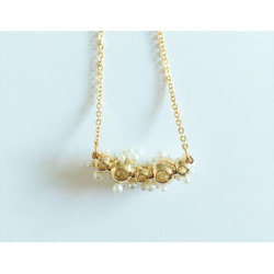 "Tsubu-tsubu" pearl beads and gold necklace 第7張的照片