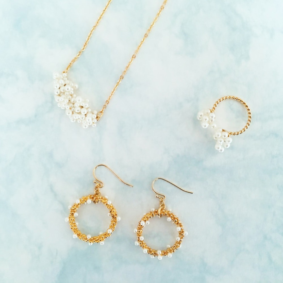 "tsubu-tsubu" Circle Gold Earrings 第4張的照片