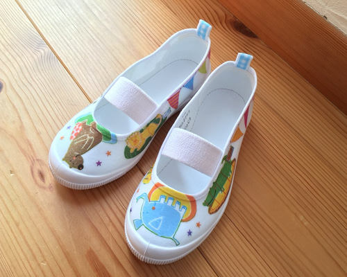 オーダー用♥上履きデコパージュ オーダー☆モンスター柄デコパージュ上履き 靴 K＊Smama 通販