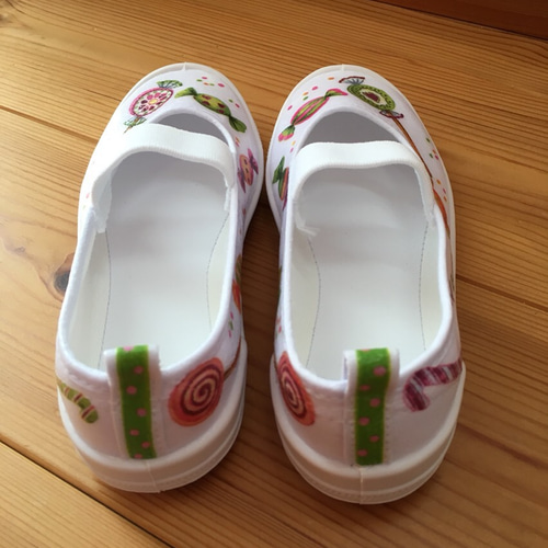 オーダー☆キャンディー柄デコパージュ上履き・上靴 靴 K＊Smama