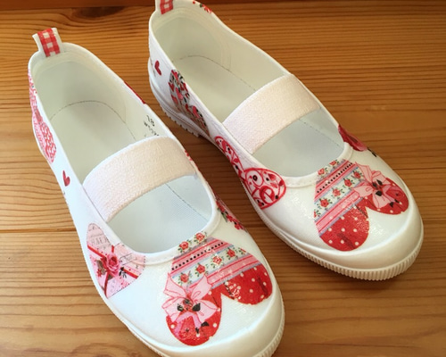 入園・入学 オーダー☆ハート柄デコパージュ上履き・上靴 靴 K