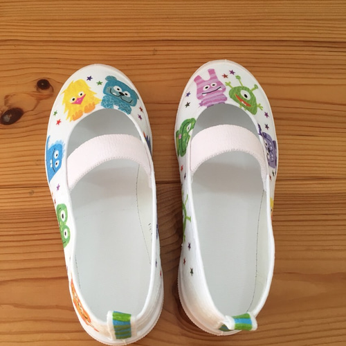 オーダー☆モンスター柄デコパージュ上履き 靴 K＊Smama 通販