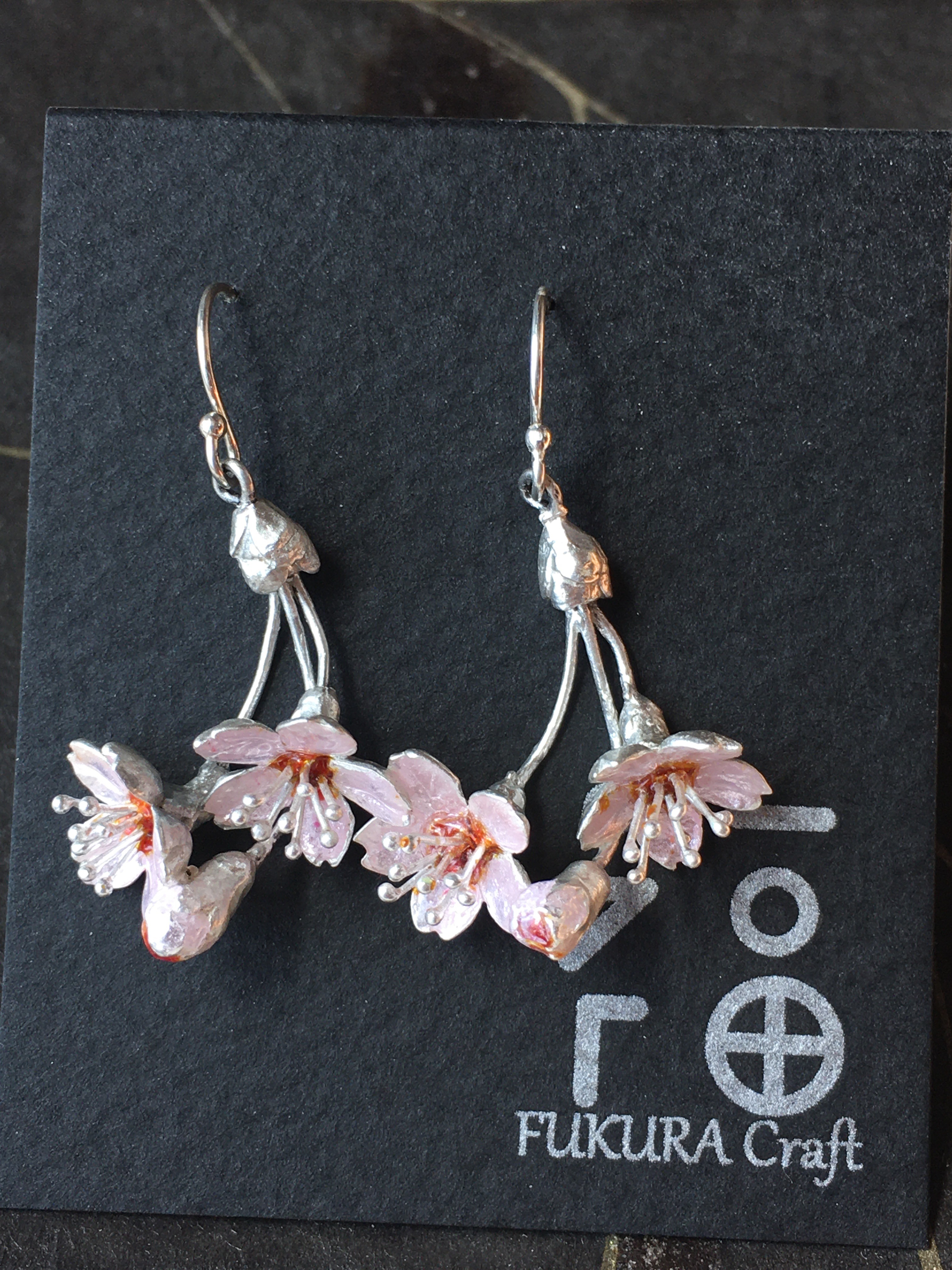 【銀七宝】桜のピアス