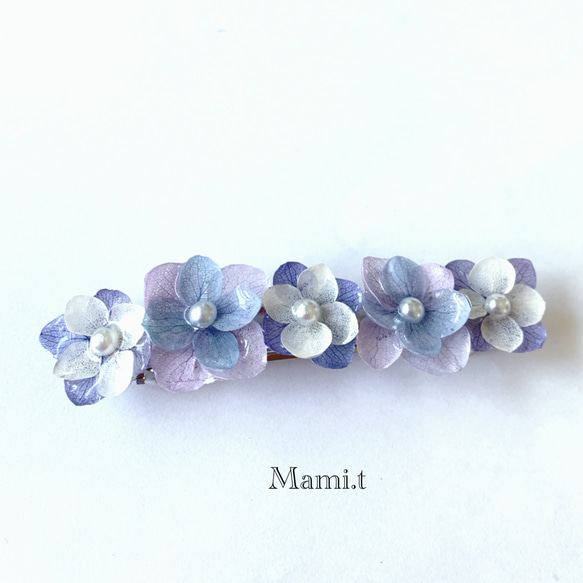 《Mami.t》  本物の紫陽花　イヤリング/ピアス 5枚目の画像