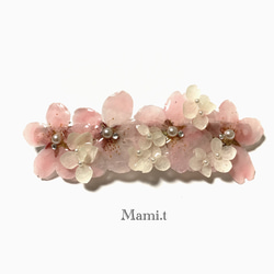 《Mami.t》  本物の桜のバレッタ(10cm) 3枚目の画像