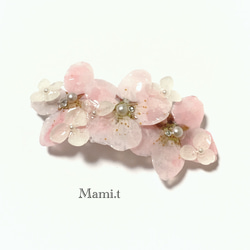《Mami.t》  本物の桜のバレッタ(6cm) 2枚目の画像