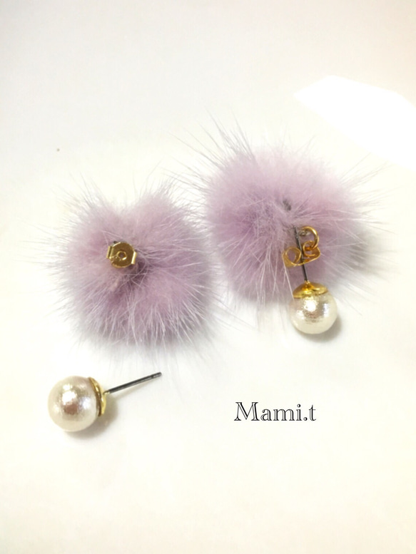 《Mami.t》再販♡うさぎのしっぽピアス 2枚目の画像