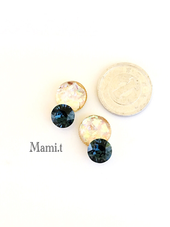 《Mami.t》  再販♡ スワロ  モンタナとオーロラカラーのイヤリング 4枚目の画像
