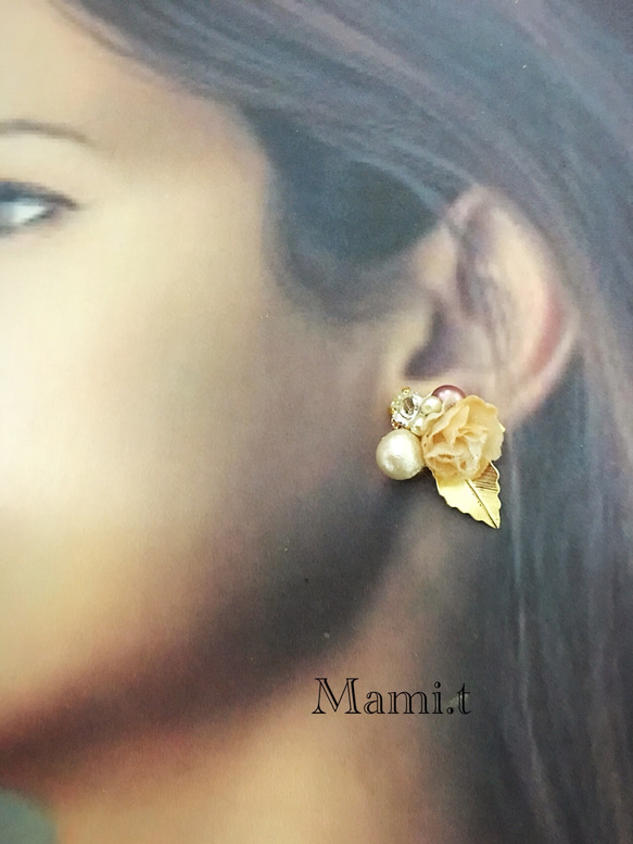 《Mami.t》   オータムカラーのイヤリング 4枚目の画像
