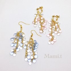 《Mami.t》  しだれ桜 / 藤の花イヤリングorピアス 1枚目の画像