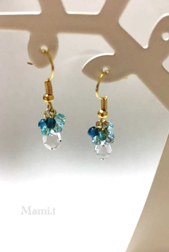 《Mami.t》  アクア♡ピアス 2枚目の画像