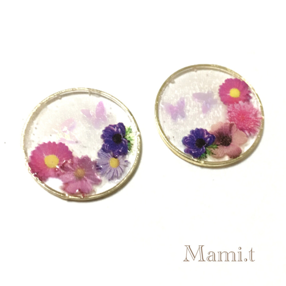 《Mami.t》 お花サークルピアス 1枚目の画像