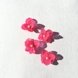《Mami.t》 再販×4♡紫陽花 のピアス／ノンホールピアス 1枚目の画像