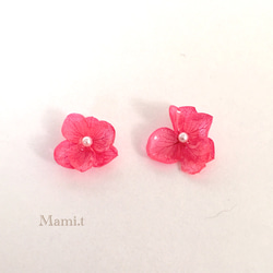 《Mami.t》 再販×4♡紫陽花 のピアス／ノンホールピアス 2枚目の画像