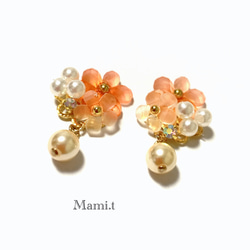 《Mami.t》  再販♡お花とビジューのイヤリング/ピアス 5枚目の画像