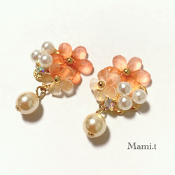 《Mami.t》  再販♡お花とビジューのイヤリング/ピアス 6枚目の画像