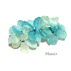 《Mami.t》  本物 紫陽花 ブルーグラデーションミニバレッタ 2枚目の画像
